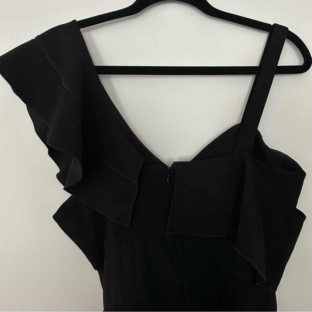 Proenza Schouler Black Asymmetrical Ruffle Mini Dress - Picture 8 of 14
